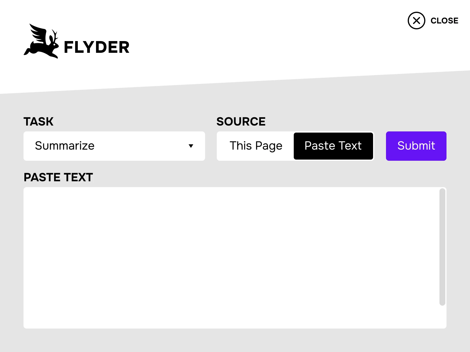 Flyder Main Screen