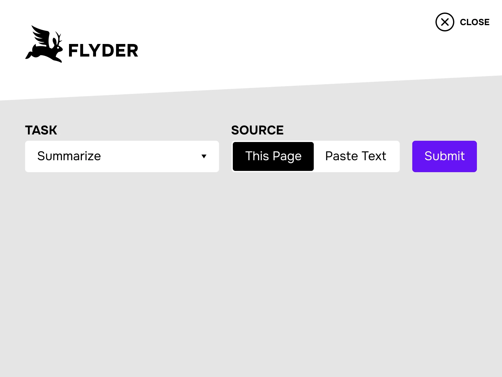 Flyder Main Screen